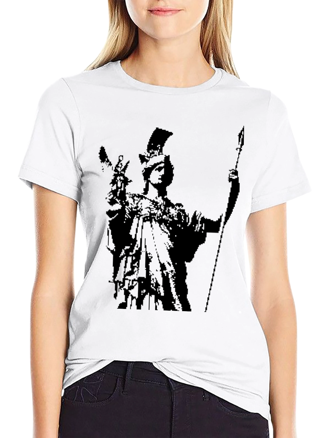 Athena Graphic Tee - Black Cotton Blend