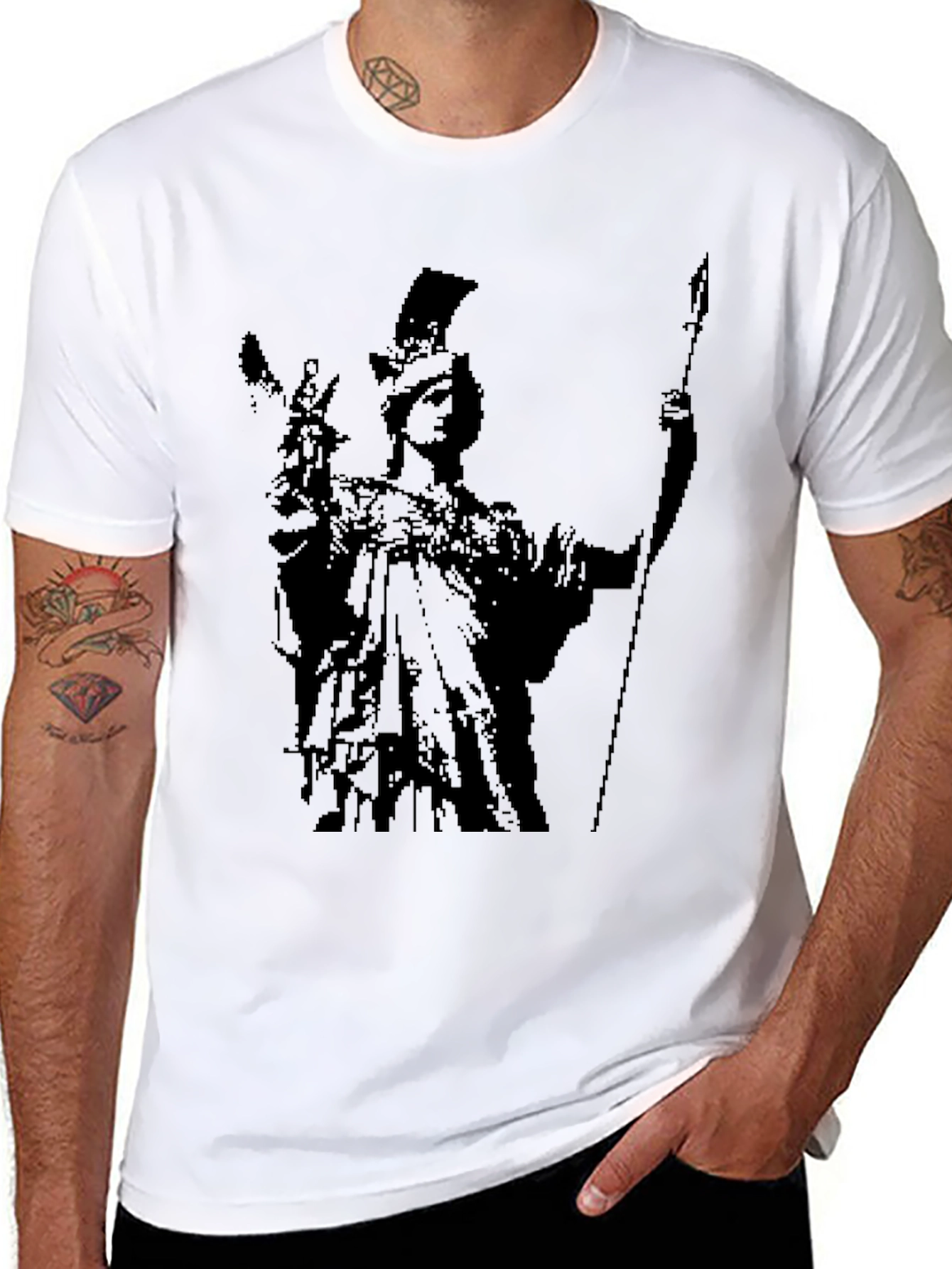Athena Graphic Tee - Black Cotton Blend