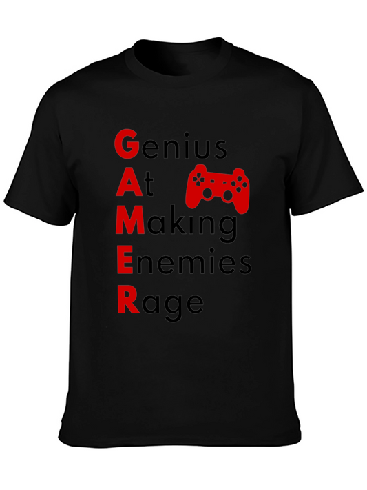 Gamer Graphic Tee - Genius At Making Enemies Rage