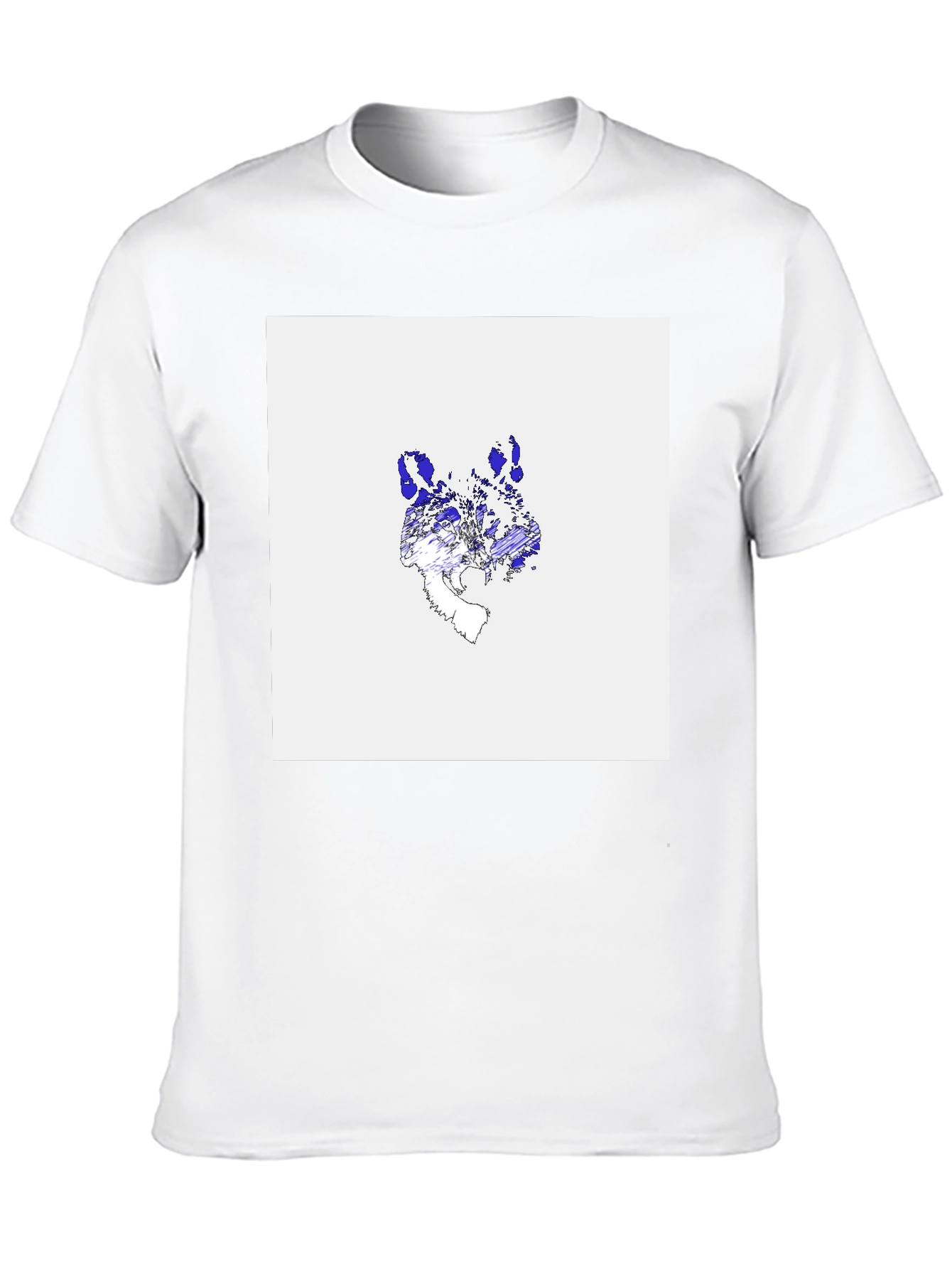 Abstract Wolf Graphic Tee - Black Cotton T-Shirt