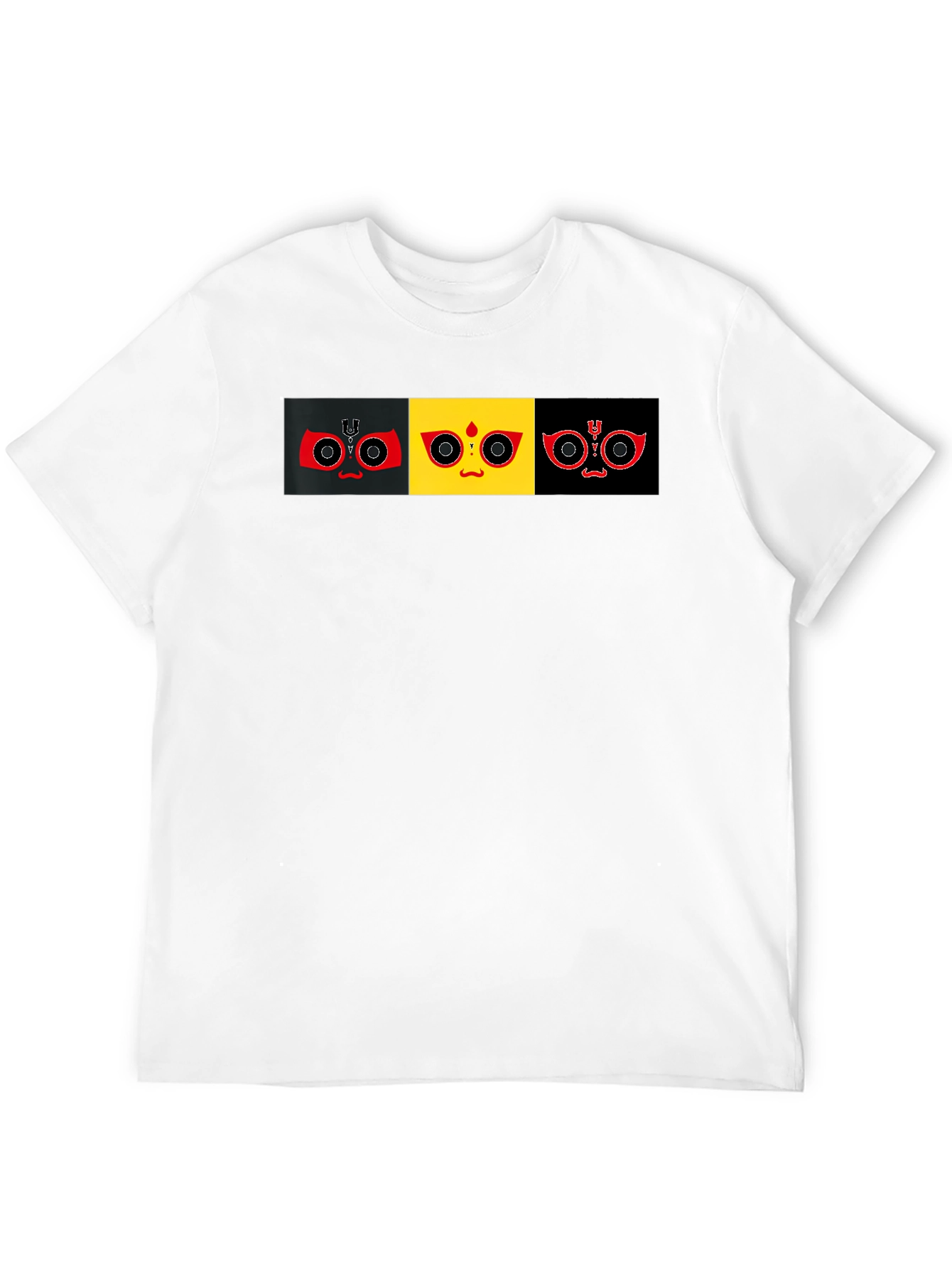 Graphic Print T-Shirt: Abstract Faces Tee
