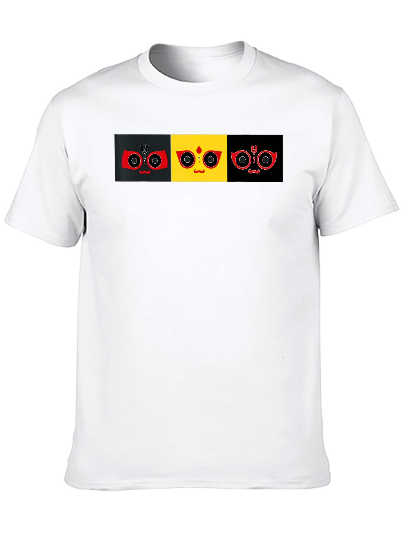 Graphic Print T-Shirt: Abstract Faces Tee