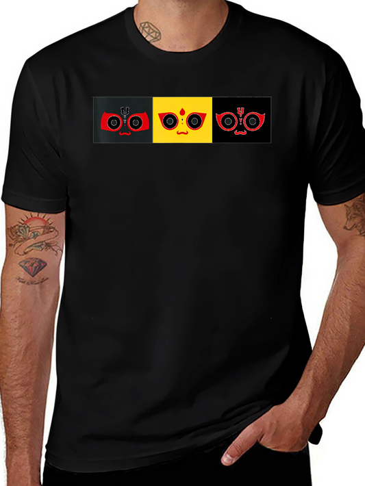 Graphic Print T-Shirt: Abstract Faces Tee
