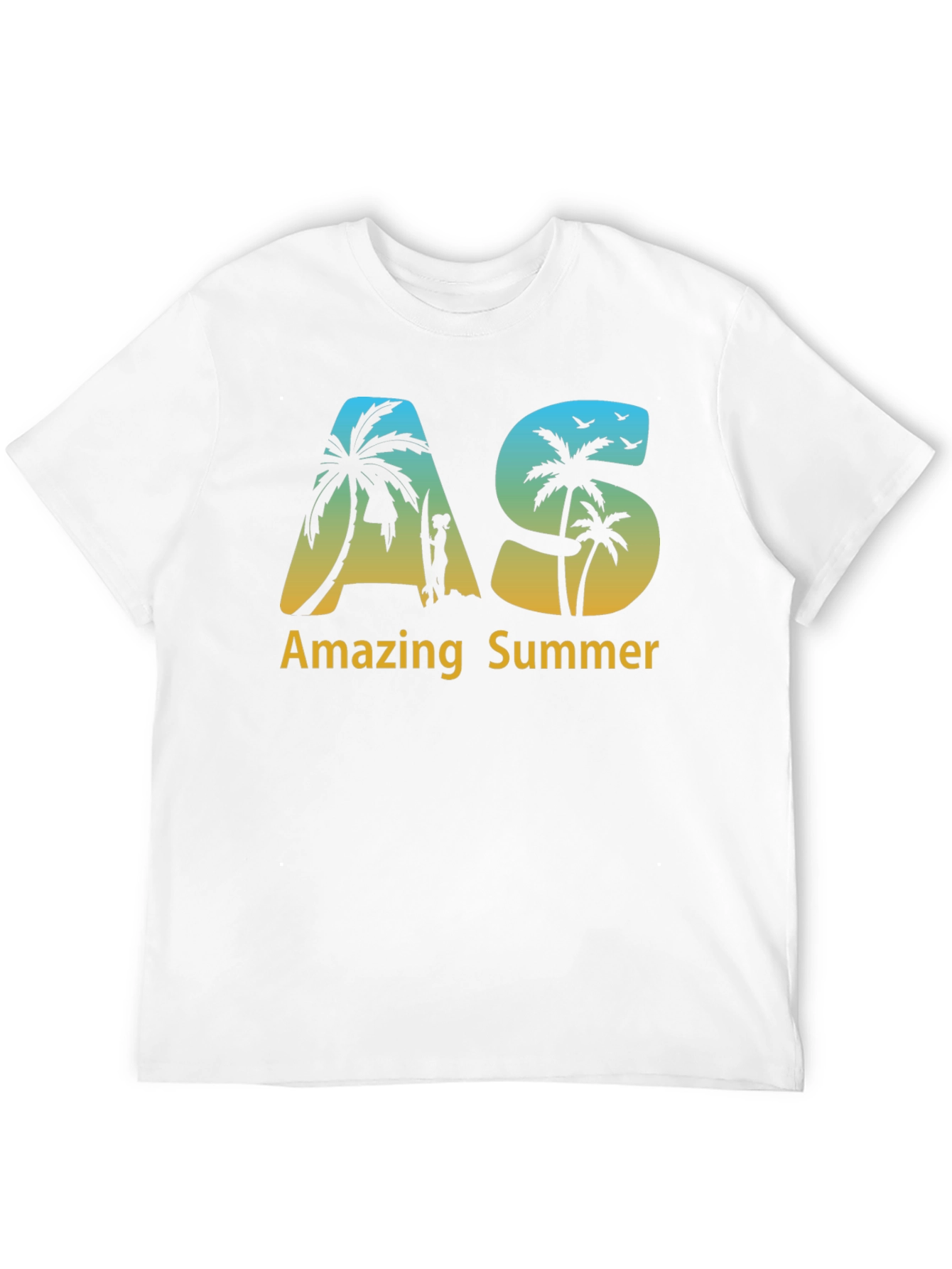 Amazing Summer Black T-Shirt with Beach Graphic
