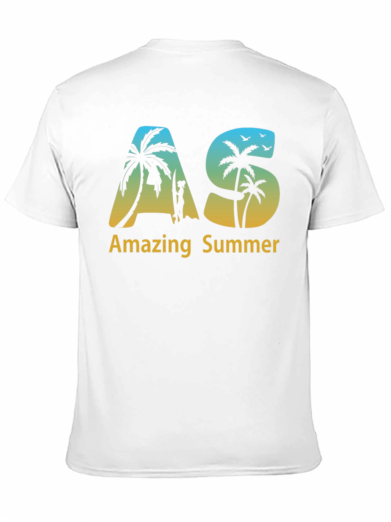 Amazing Summer Black T-Shirt with Beach Graphic
