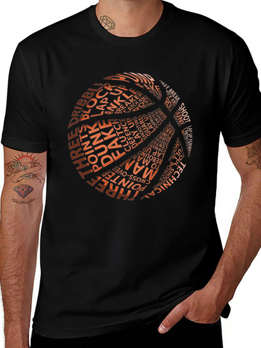 Basketball Word Art T-Shirt - Sports Fan Apparel