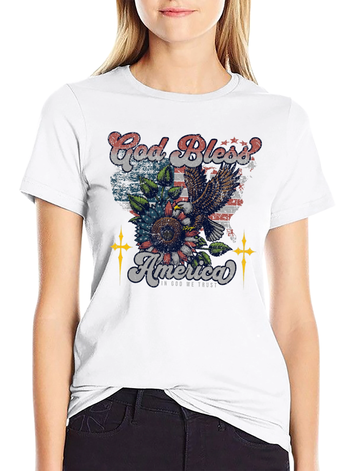 God Bless America Patriotic Eagle T-Shirt