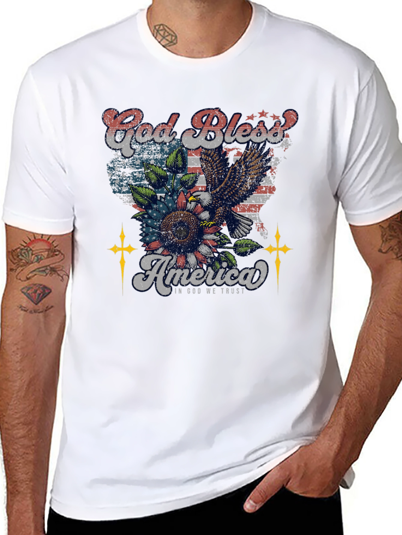 God Bless America Patriotic Eagle T-Shirt