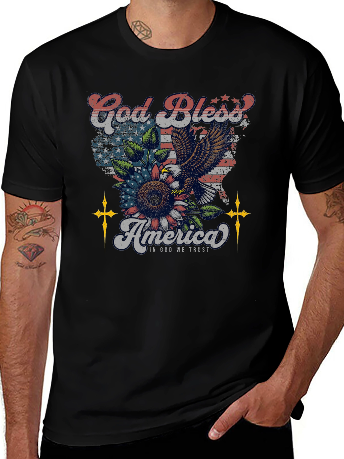 God Bless America Patriotic Eagle T-Shirt