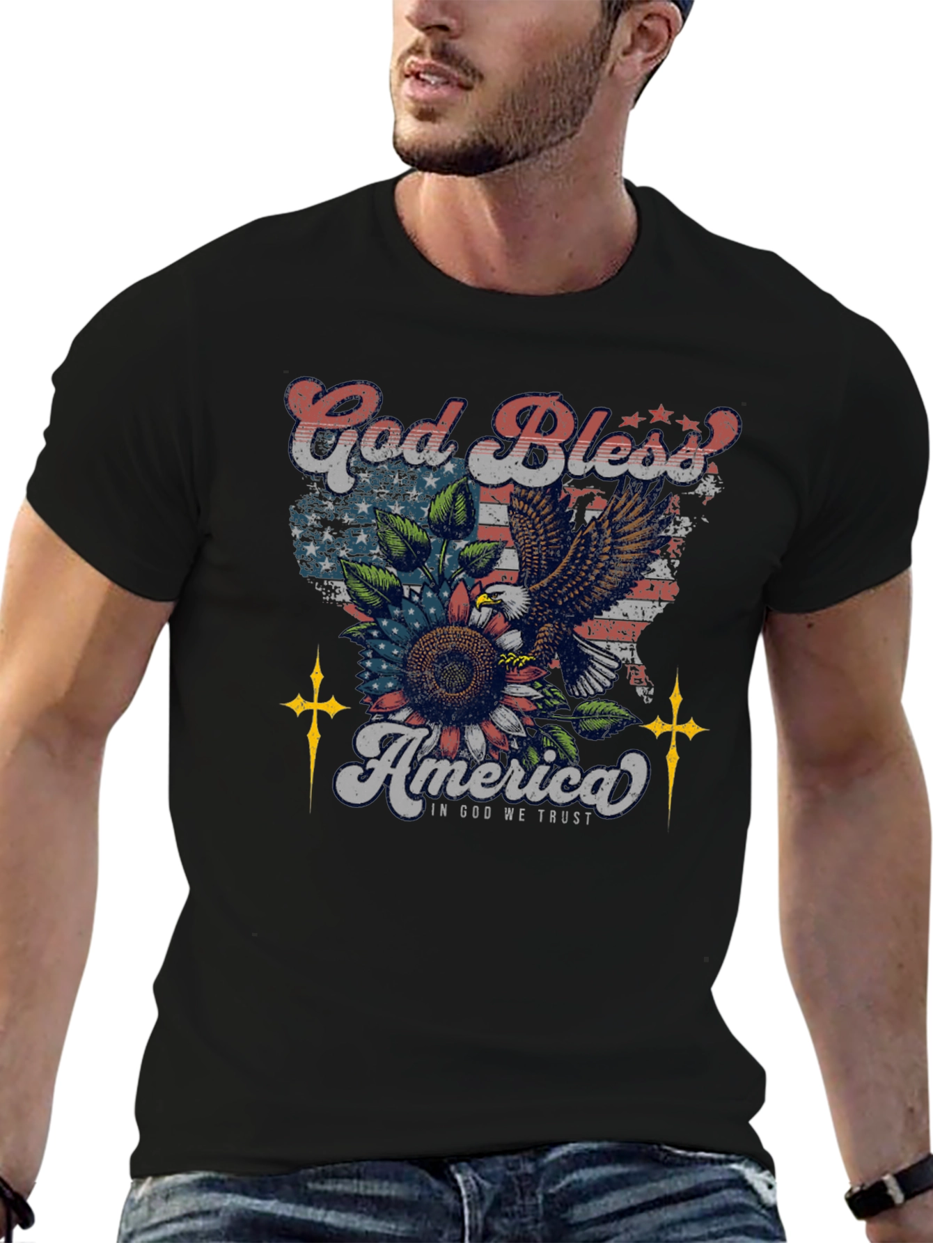 God Bless America Patriotic Eagle T-Shirt