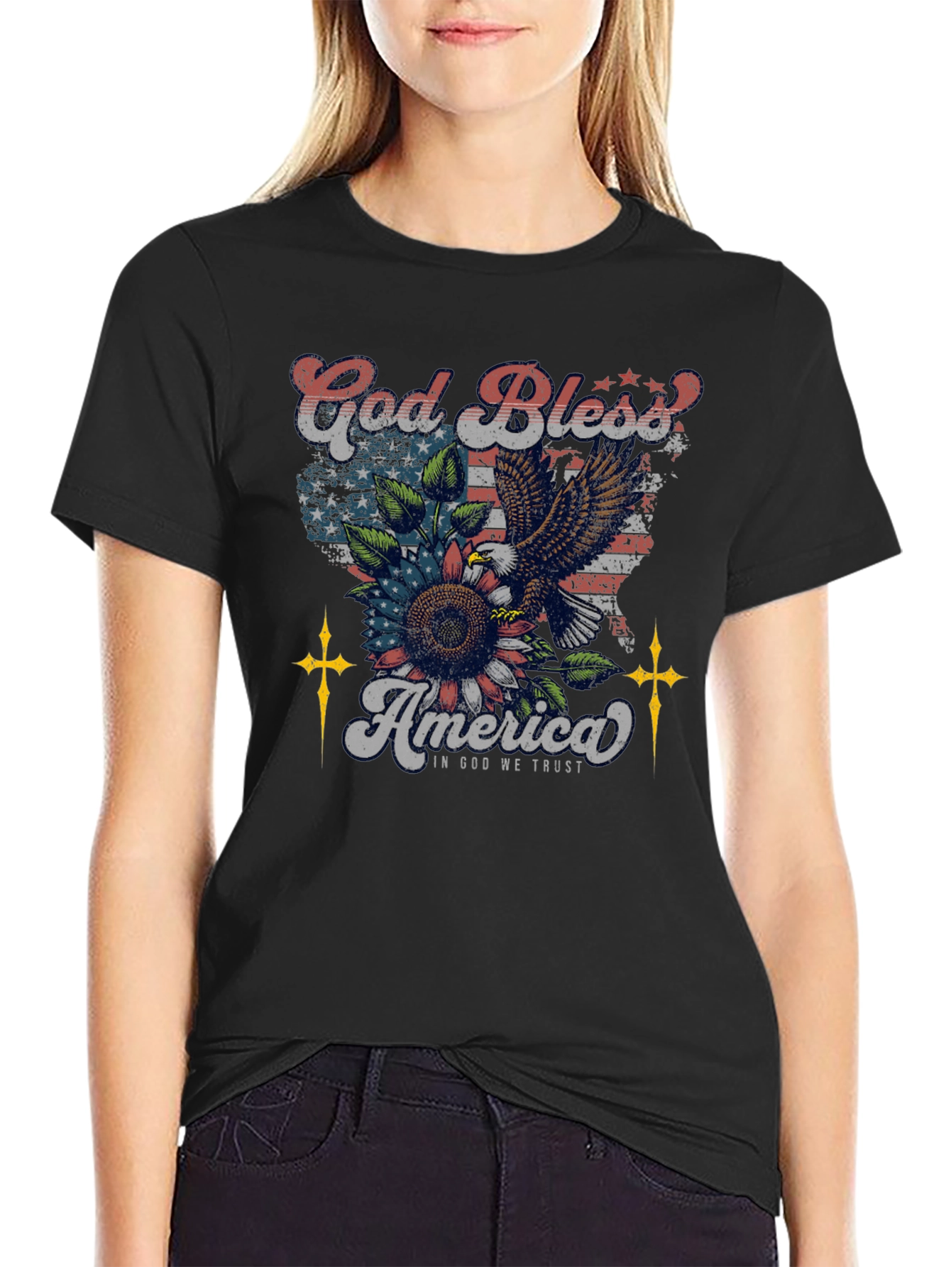 God Bless America Patriotic Eagle T-Shirt