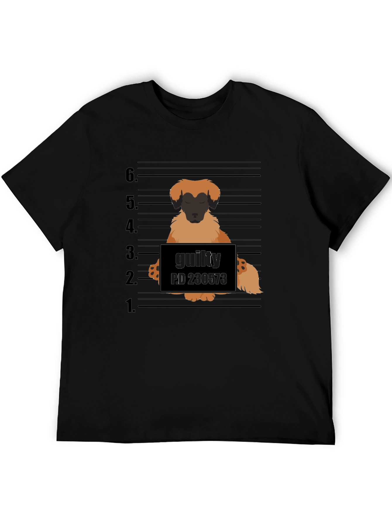 Guilty Dog Mugshot Graphic T-Shirt