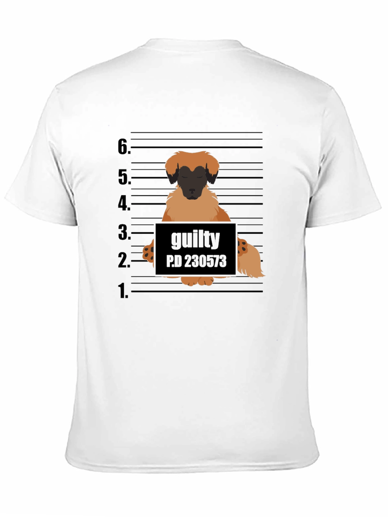 Guilty Dog Mugshot Graphic T-Shirt