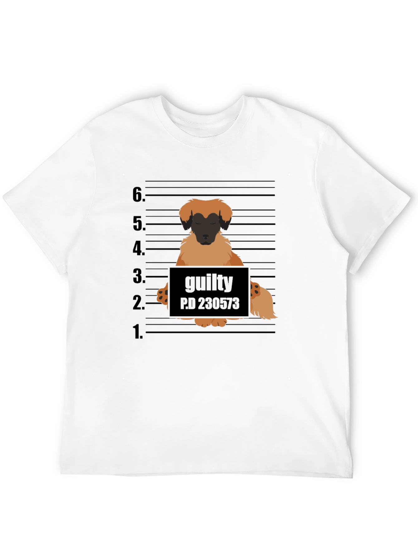 Guilty Dog Mugshot Graphic T-Shirt