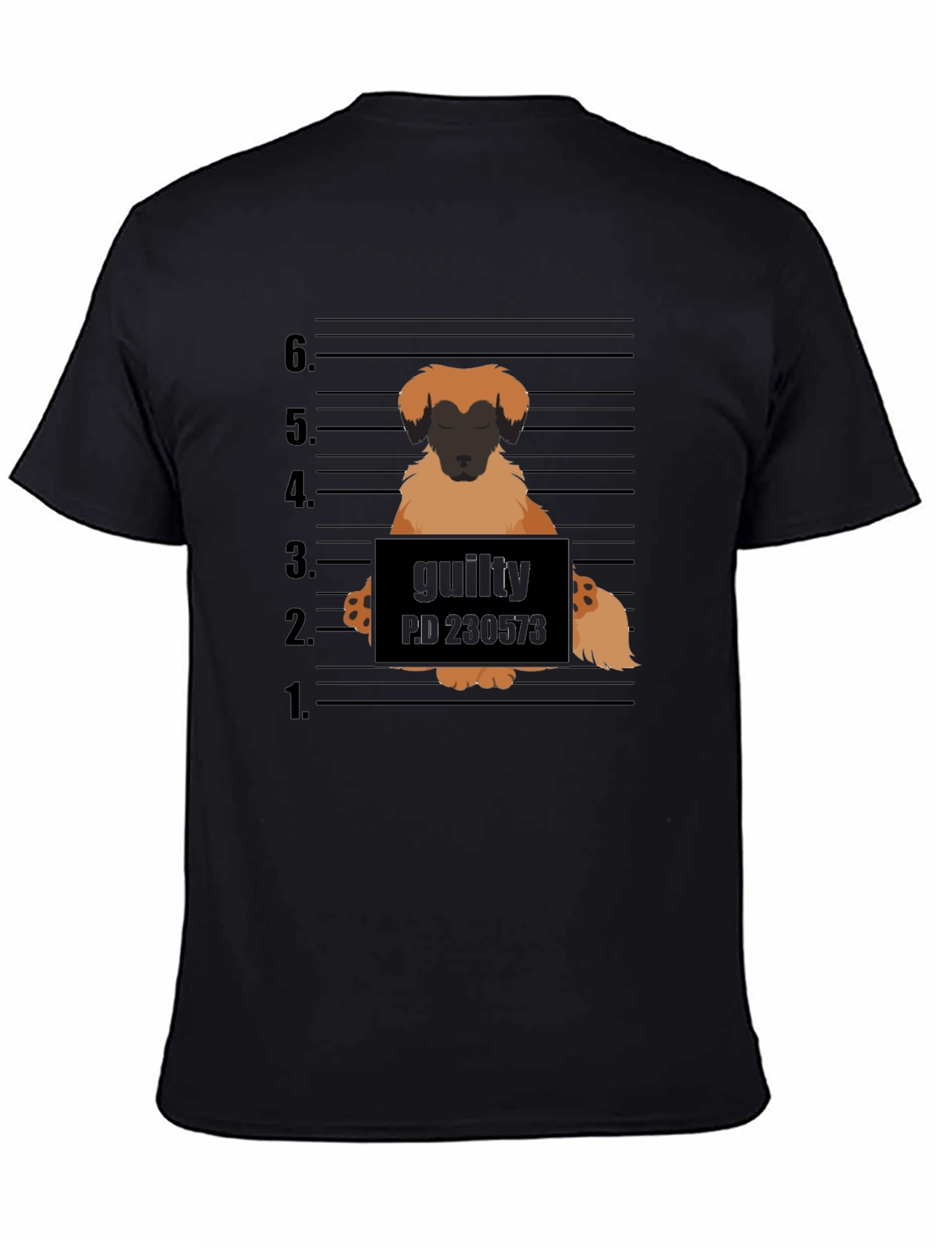 Guilty Dog Mugshot Graphic T-Shirt