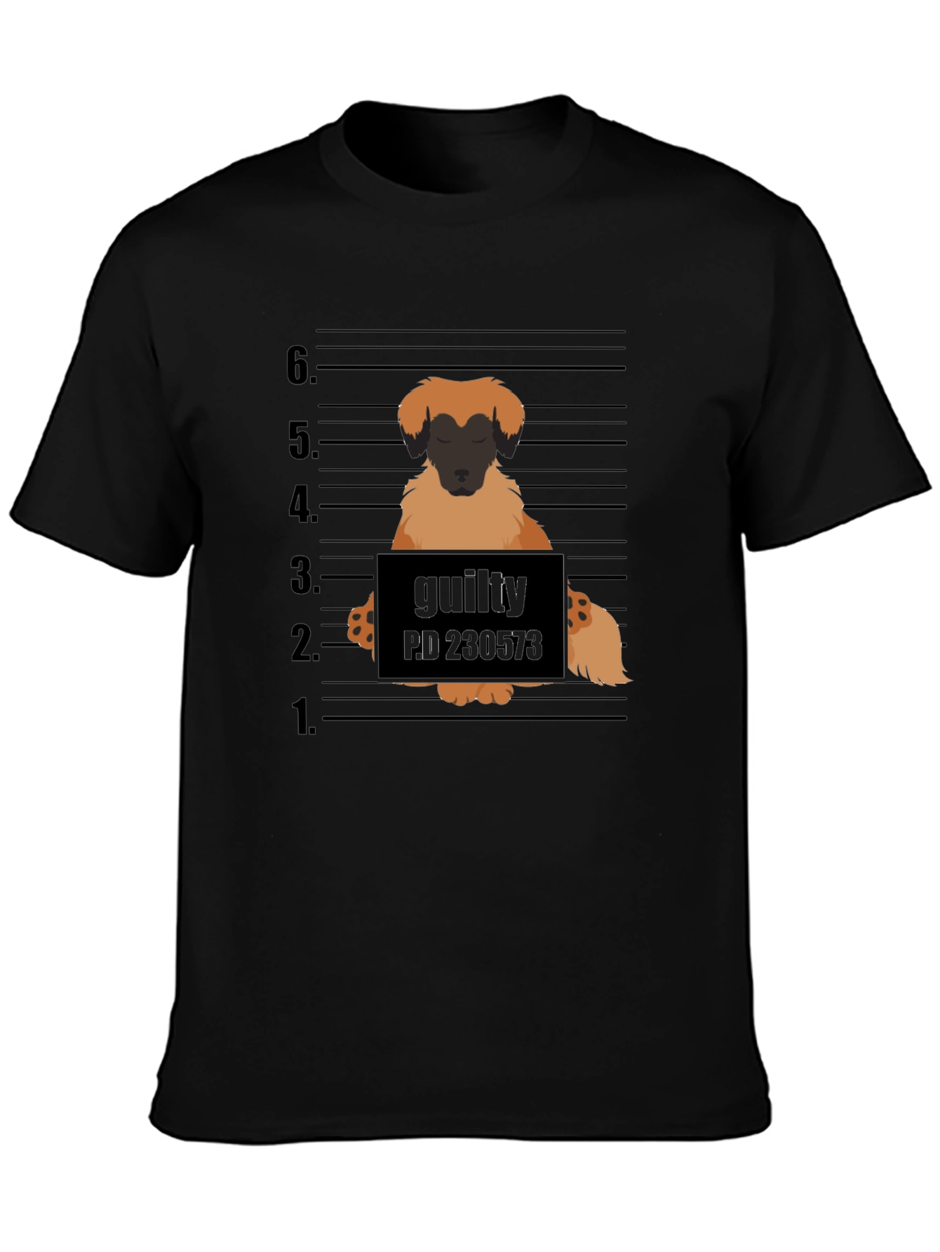 Guilty Dog Mugshot Graphic T-Shirt