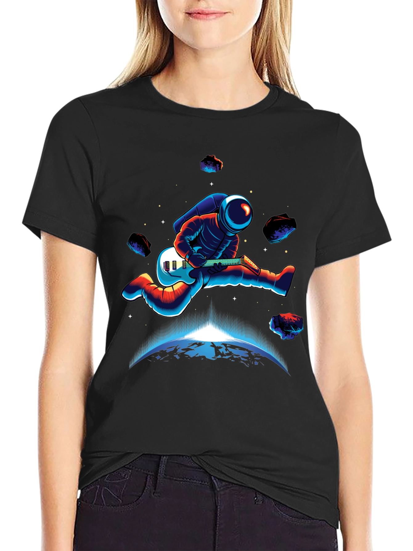 Astronaut Guitarist Graphic T-Shirt - Space Rock