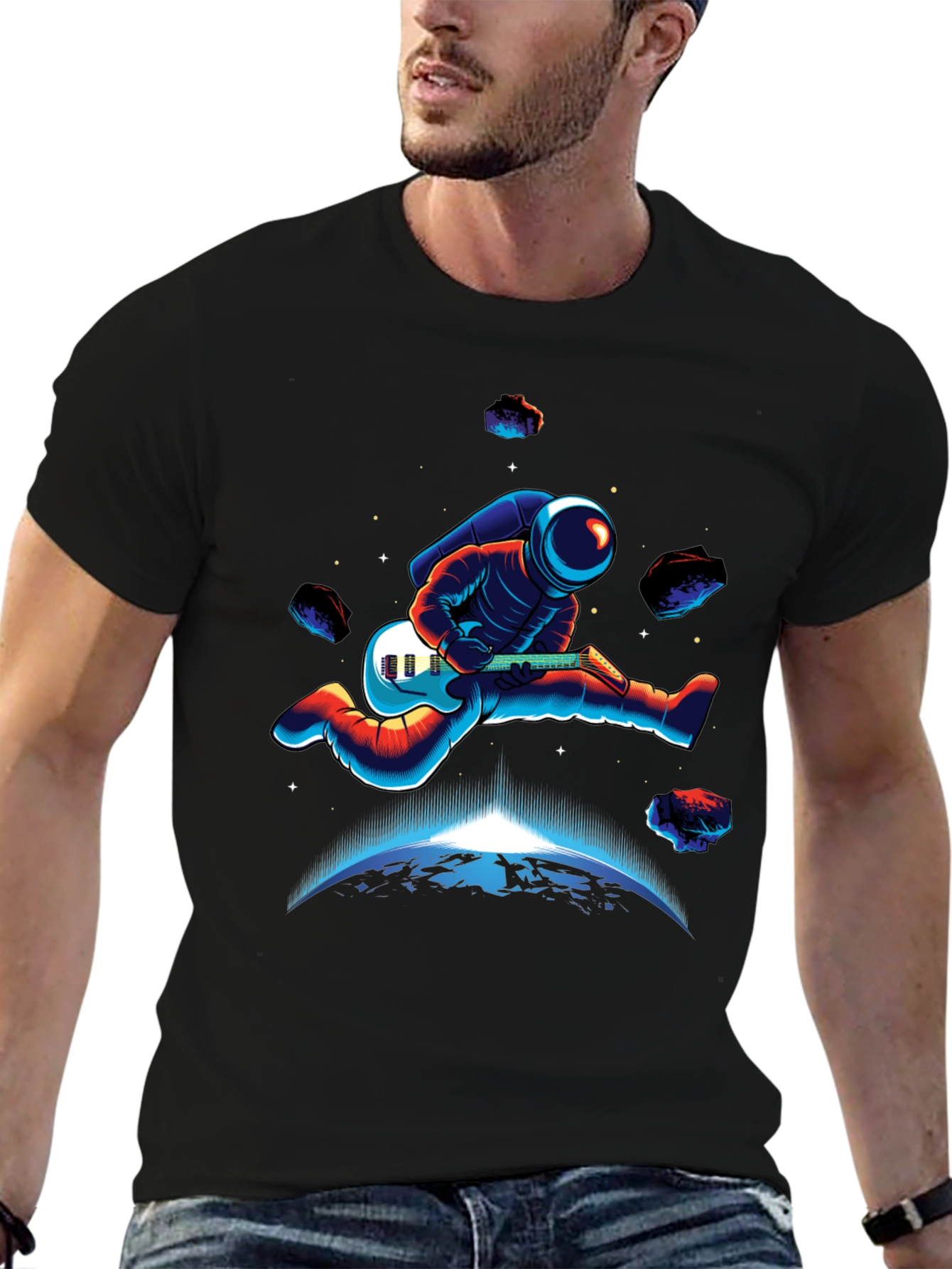 Astronaut Guitarist Graphic T-Shirt - Space Rock