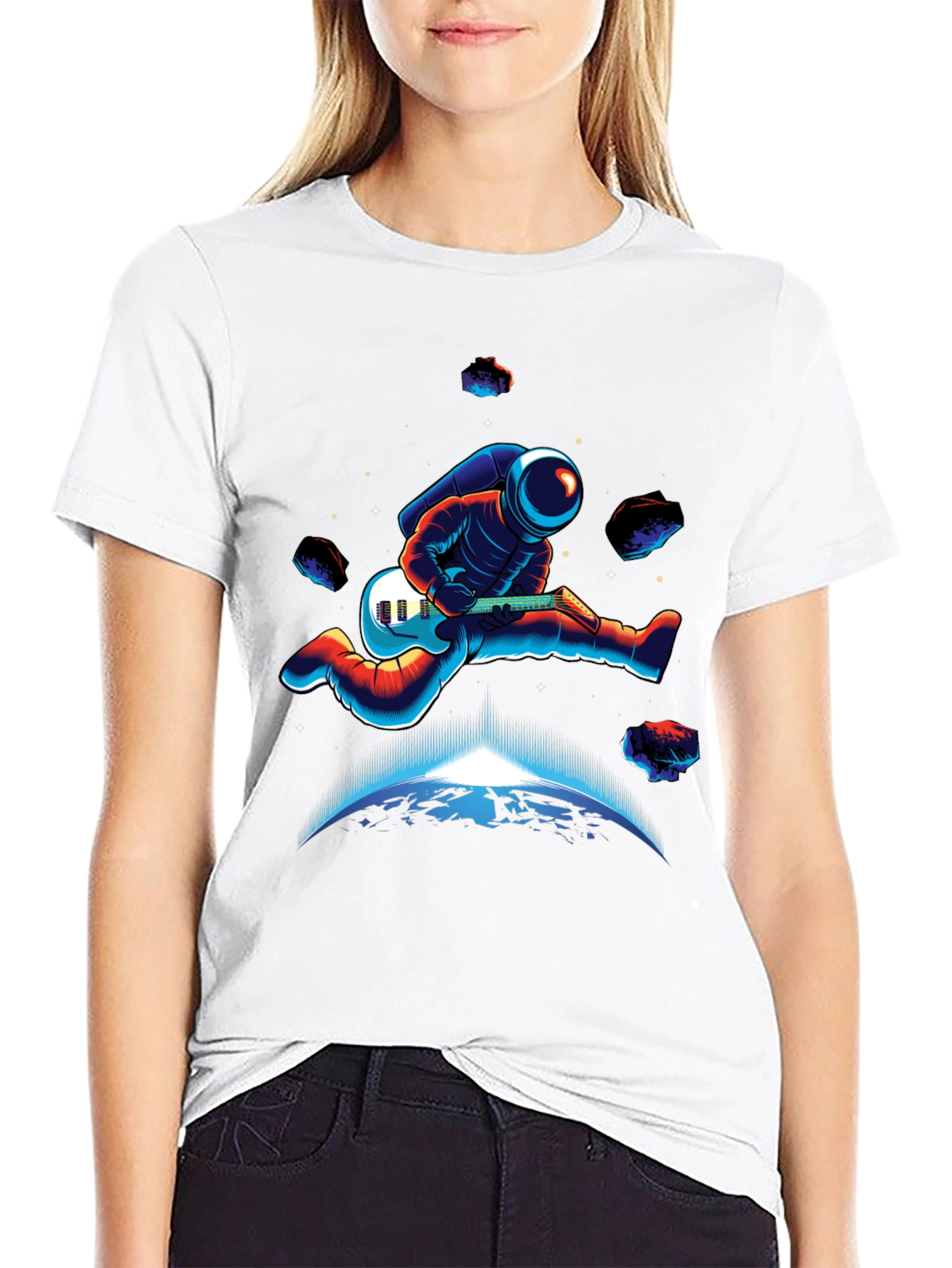 Astronaut Guitarist Graphic T-Shirt - Space Rock