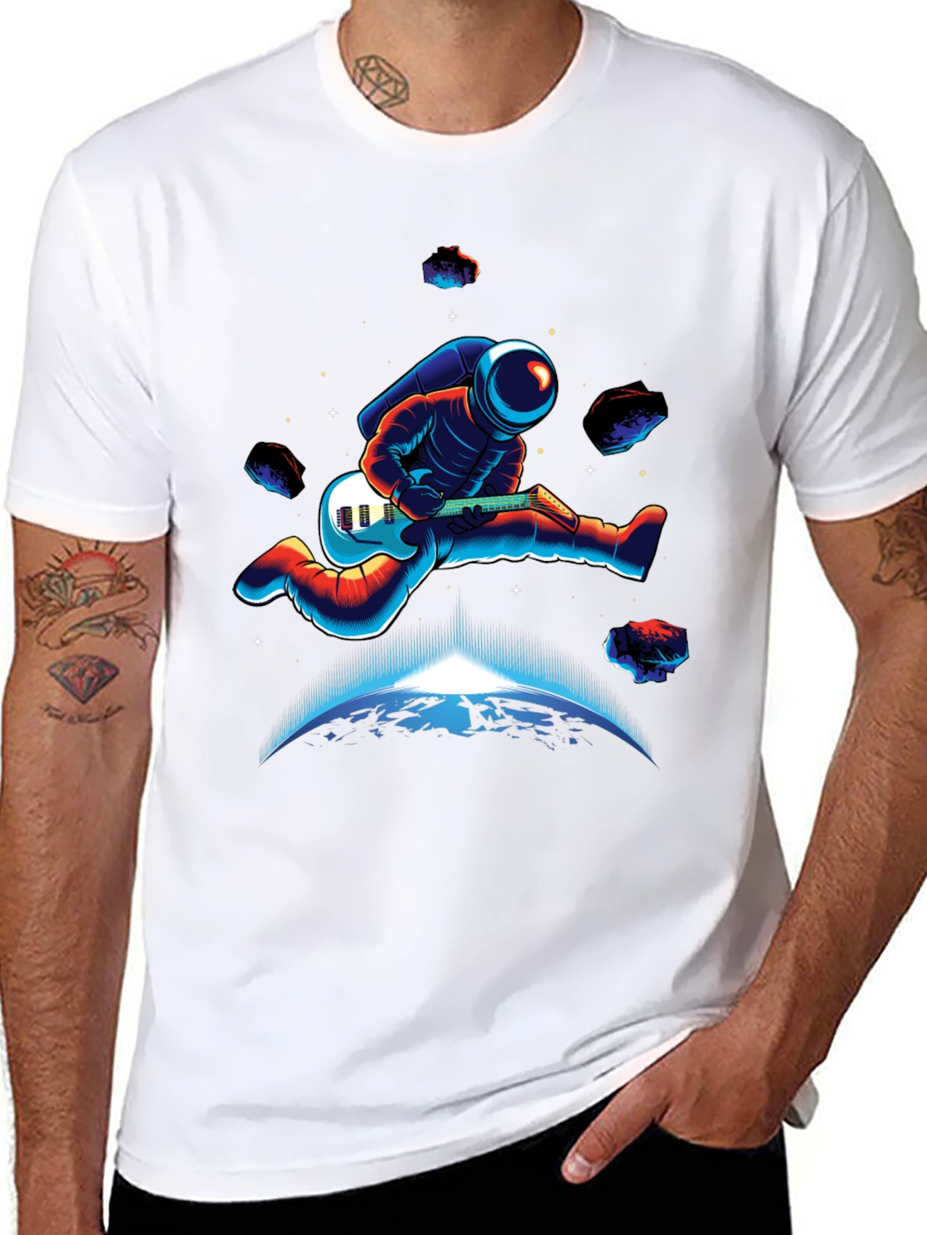 Astronaut Guitarist Graphic T-Shirt - Space Rock