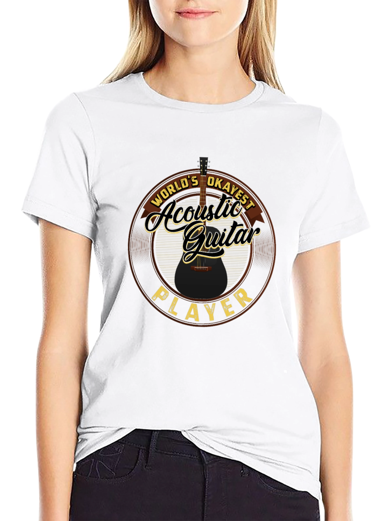 Acoustic Guitar Player T-Shirt - Worlds Okayest