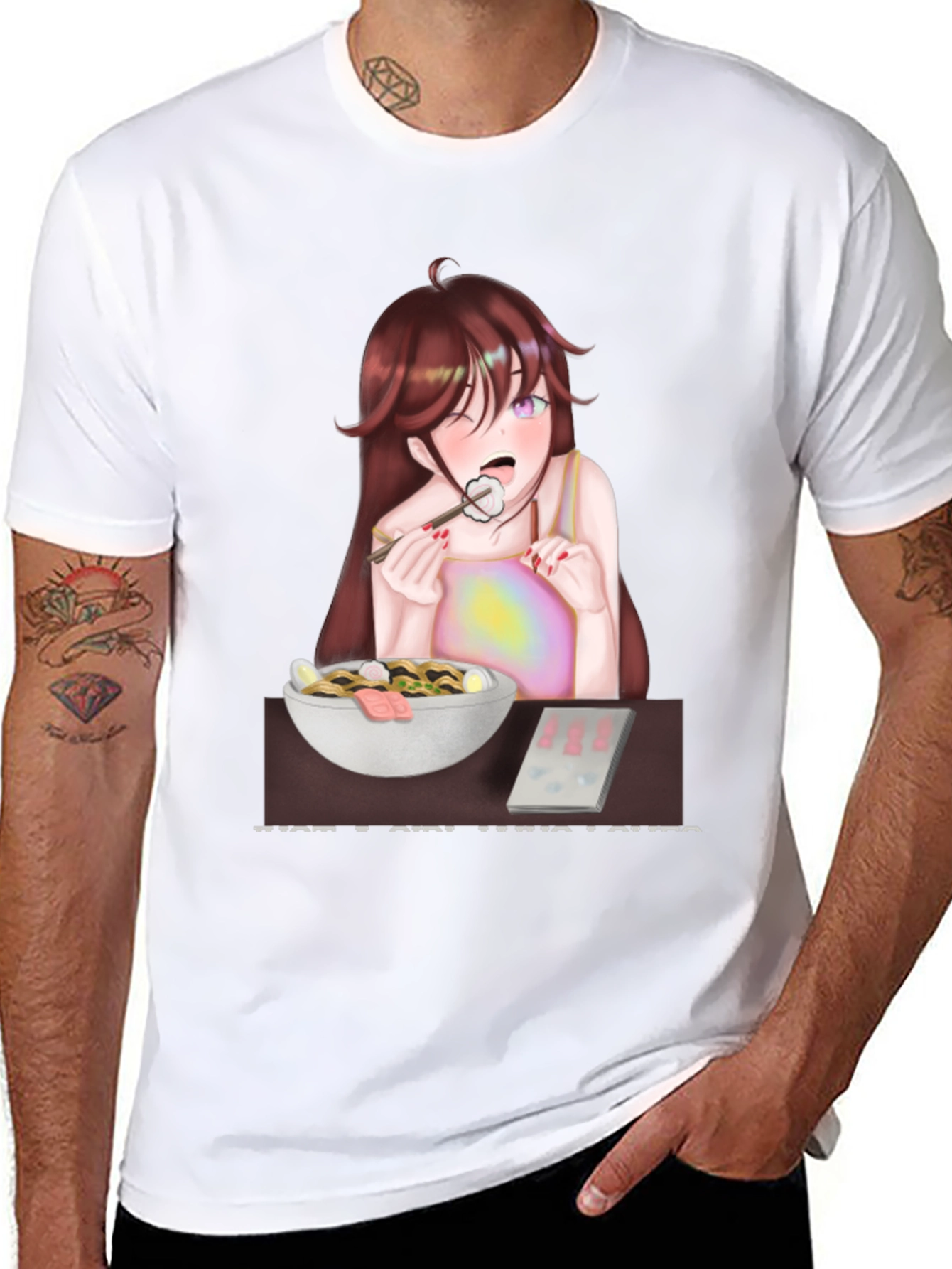 Anime Girl Eating Ramen T-Shirt