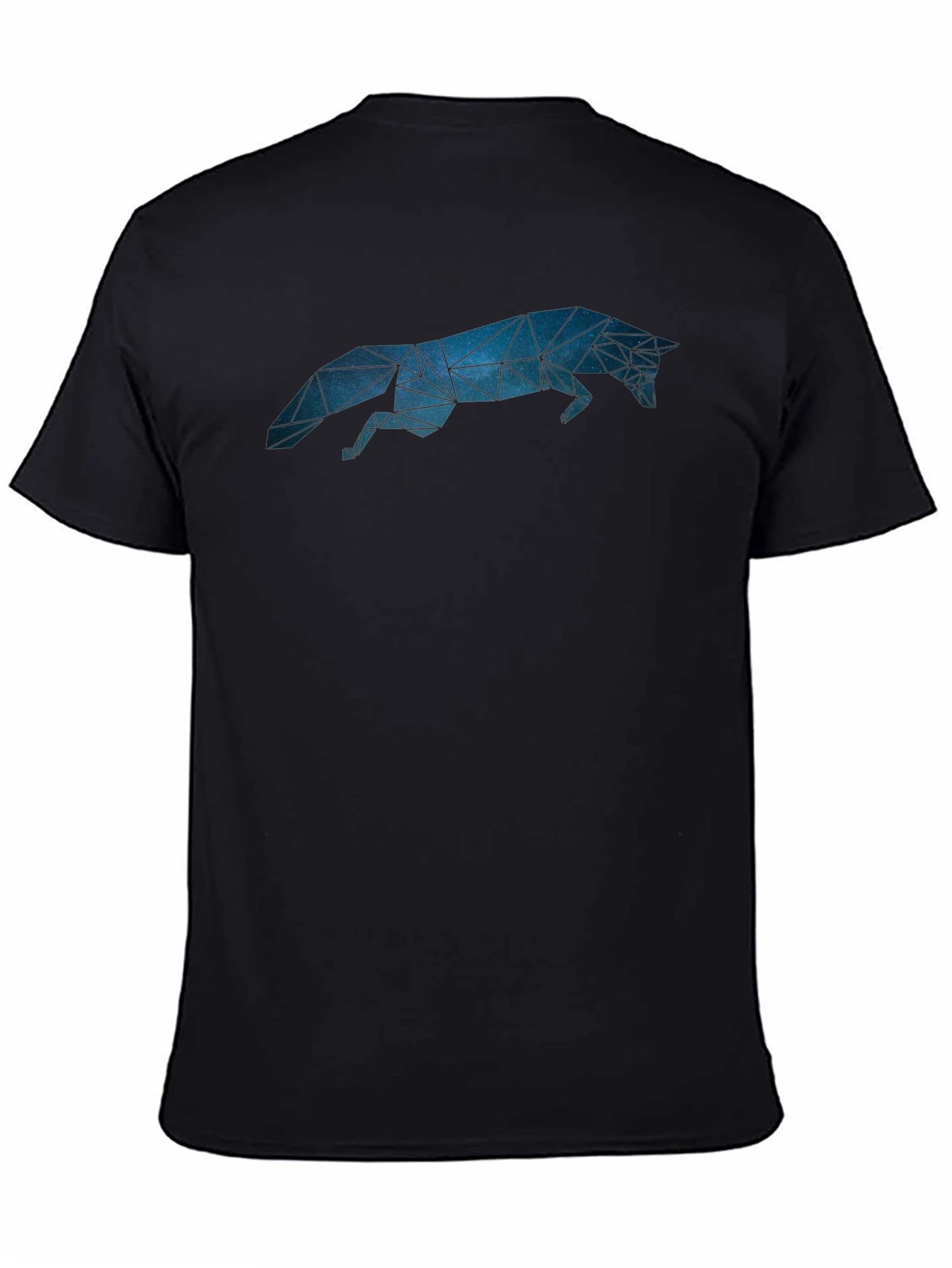 Geometric Fox Graphic Tee - Stylish Mens Black T-Shirt