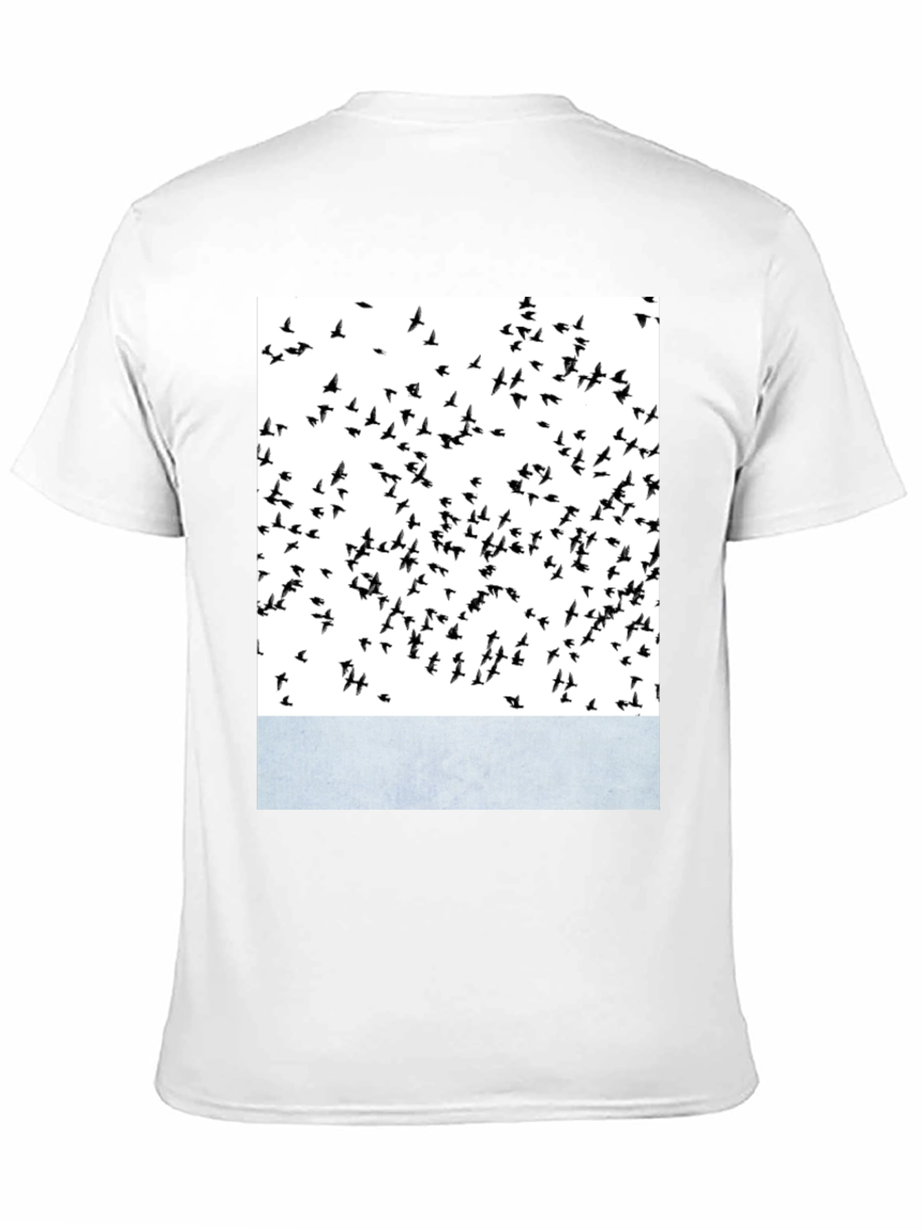Abstract Bird Print Crew Neck T-Shirt
