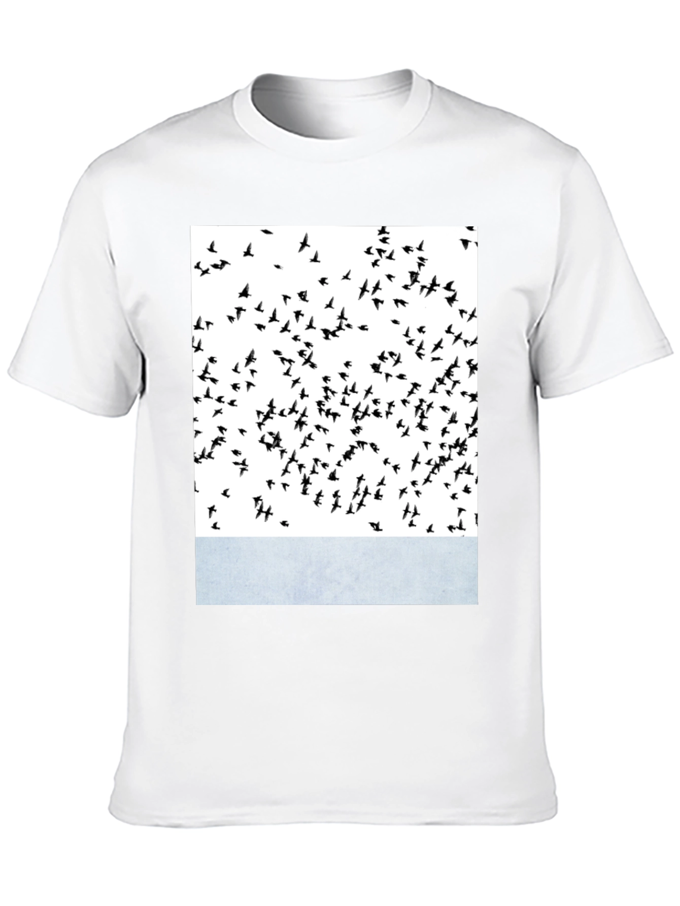 Abstract Bird Print Crew Neck T-Shirt