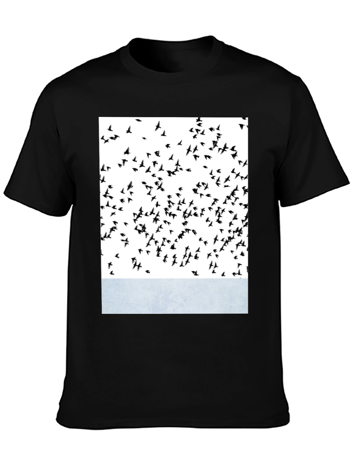 Abstract Bird Print Crew Neck T-Shirt