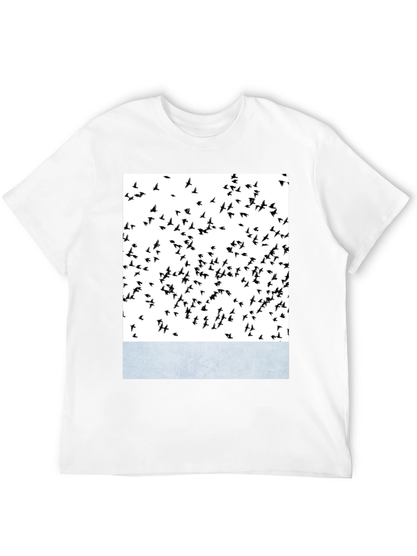 Abstract Bird Print Crew Neck T-Shirt