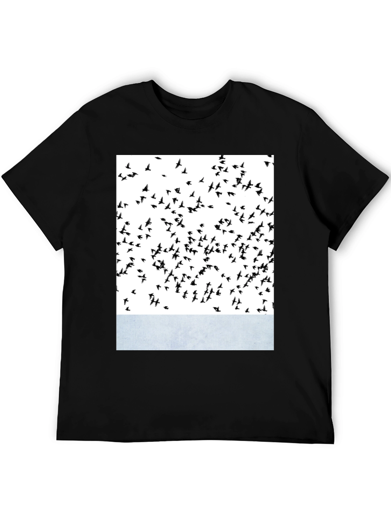 Abstract Bird Print Crew Neck T-Shirt