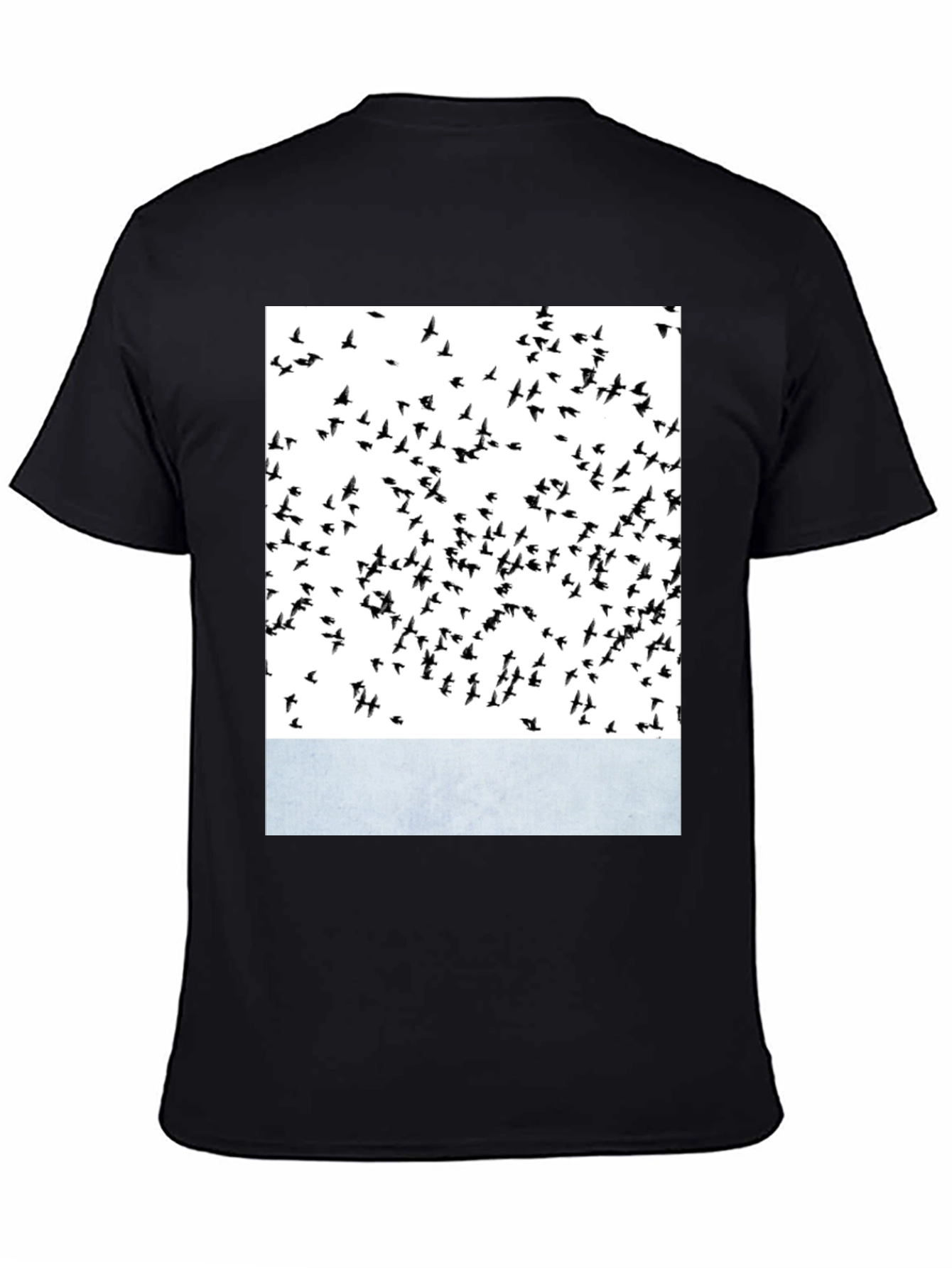Abstract Bird Print Crew Neck T-Shirt