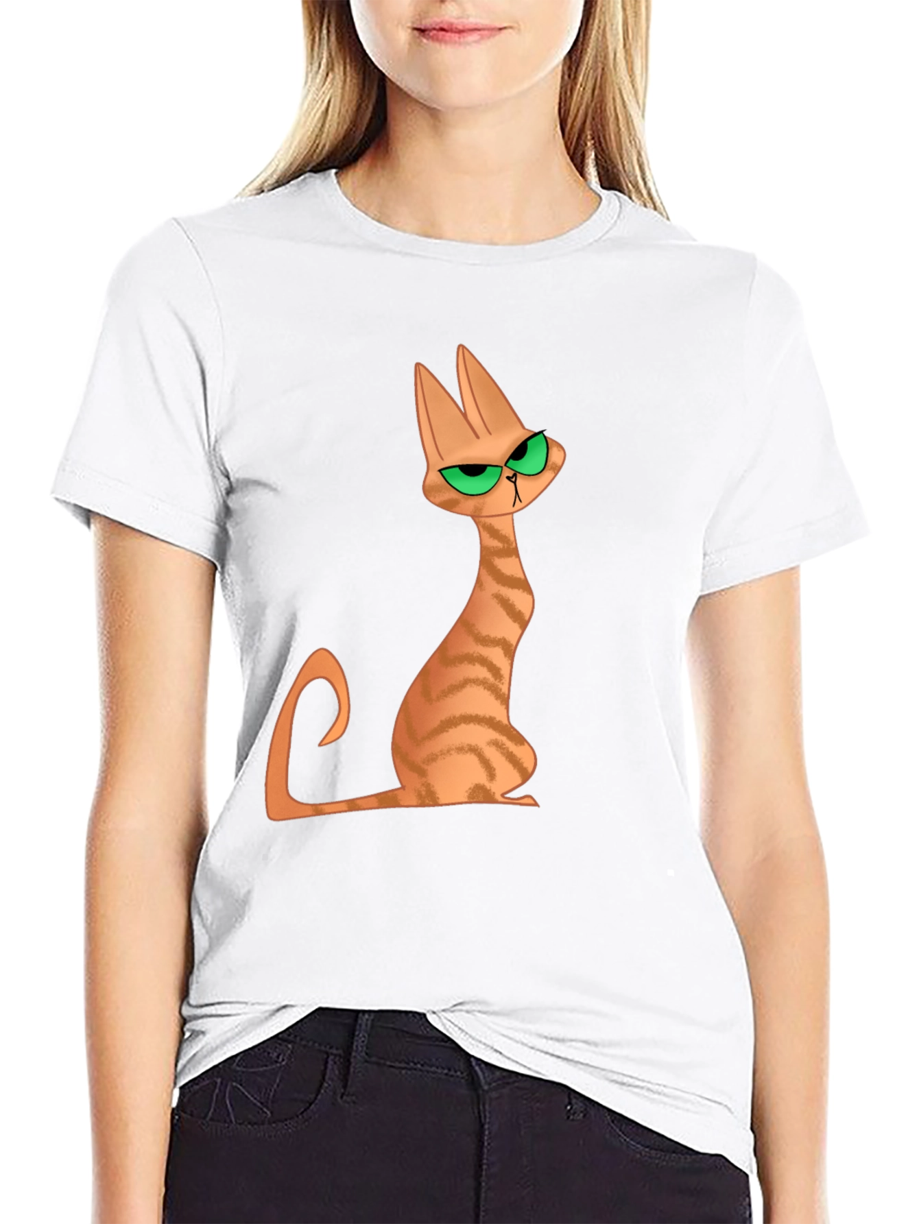 Grumpy Cat Cartoon Black T-Shirt