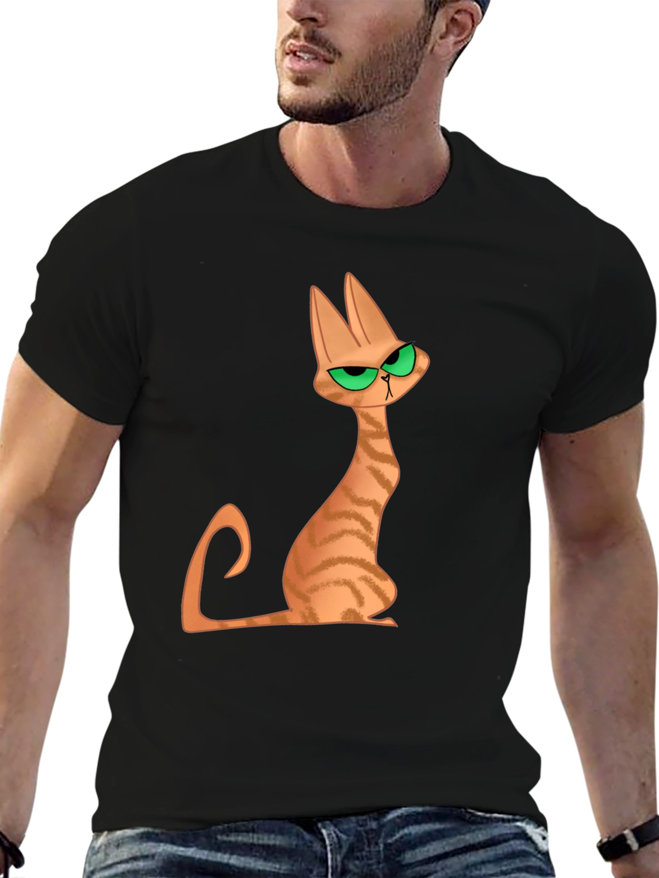 Grumpy Cat Cartoon Black T-Shirt