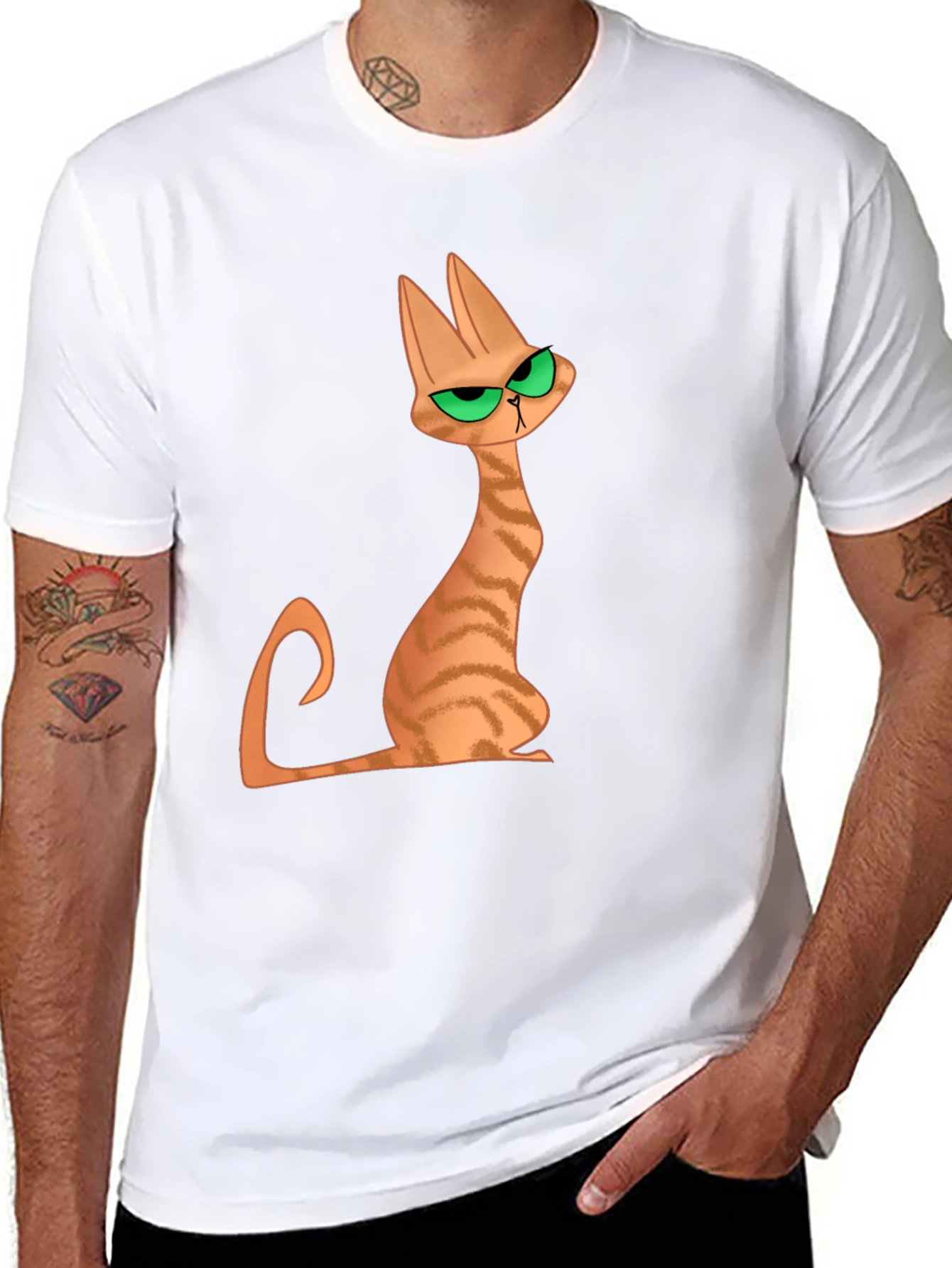Grumpy Cat Cartoon Black T-Shirt