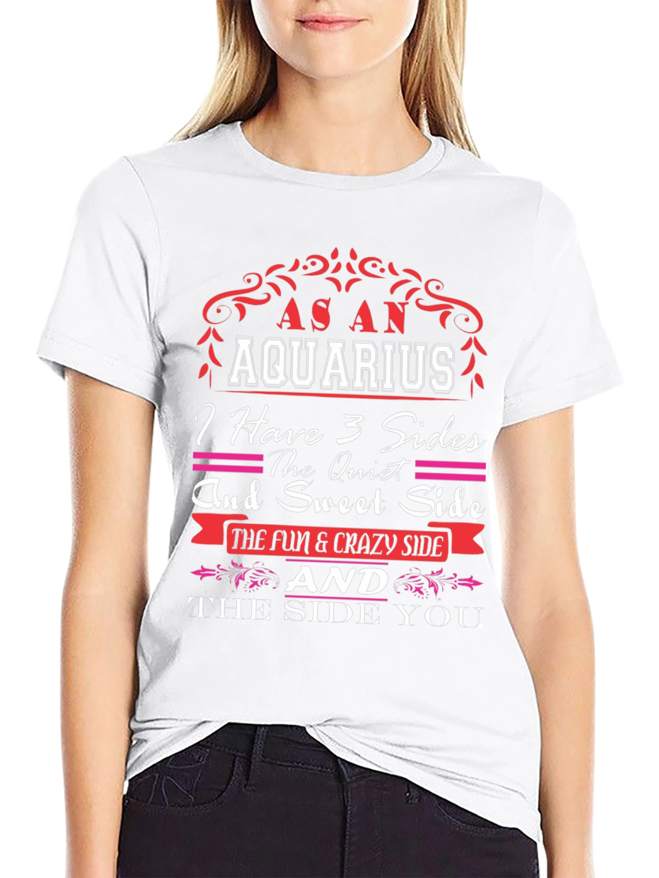 As an Aquarius T-Shirt: 3 Sides Zodiac Gift