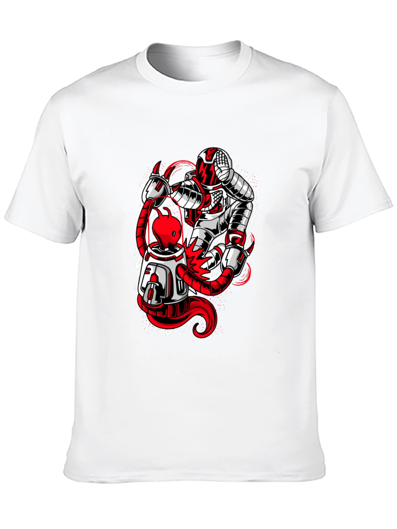 Astronaut and Alien Graphic Print Black T-Shirt