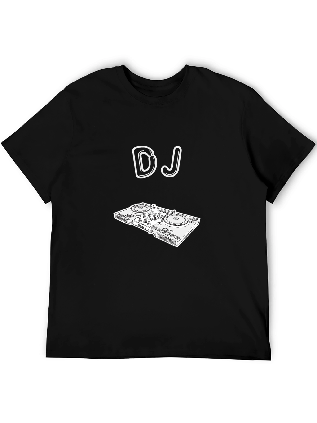 DJ Turntable Black Graphic Tee