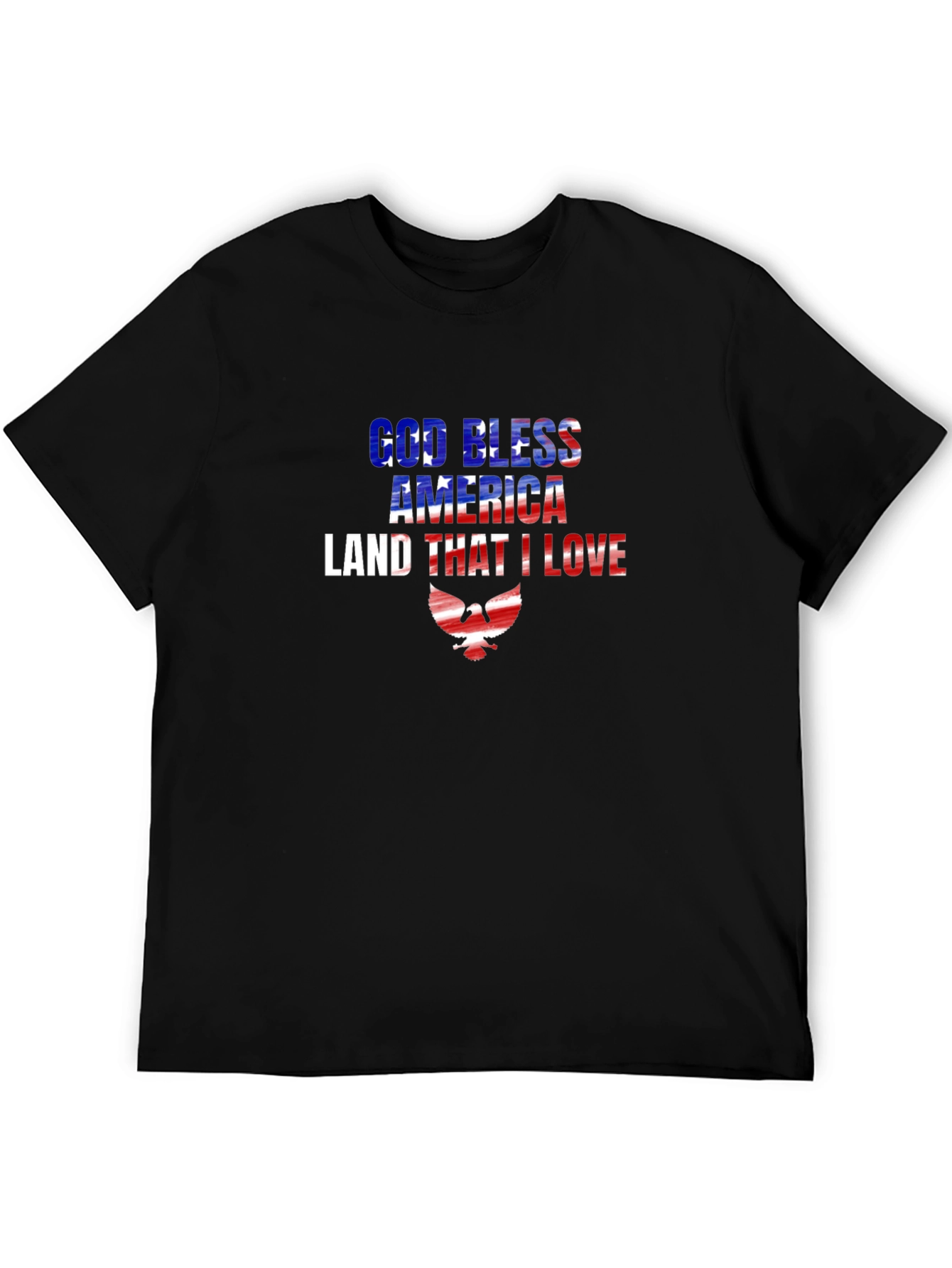 God Bless America T-Shirt Patriotic USA Flag Eagle