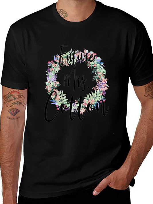 Future Mrs. Cotton Floral Wreath T-Shirt