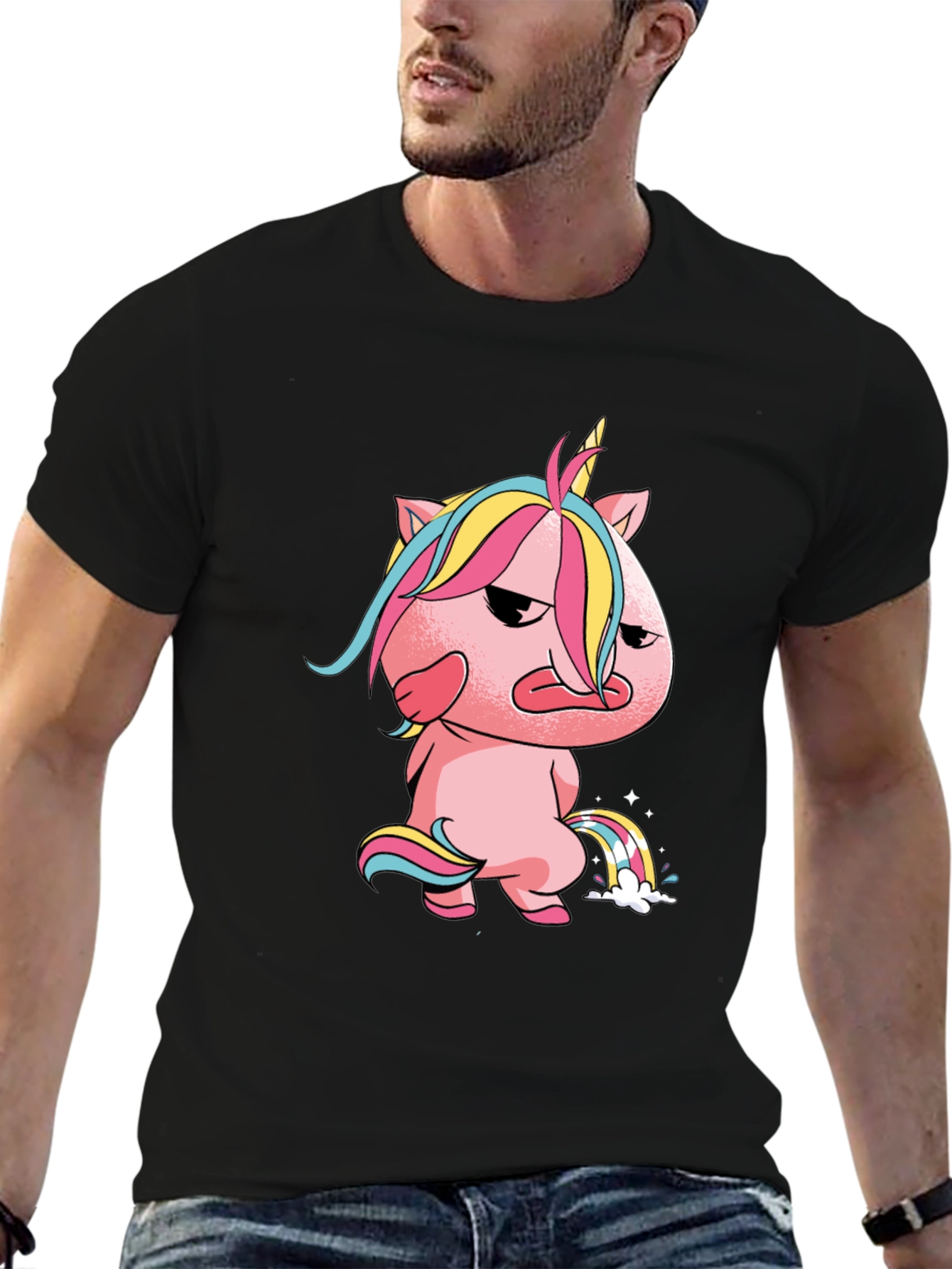 Grumpy Unicorn Rainbow T-Shirt