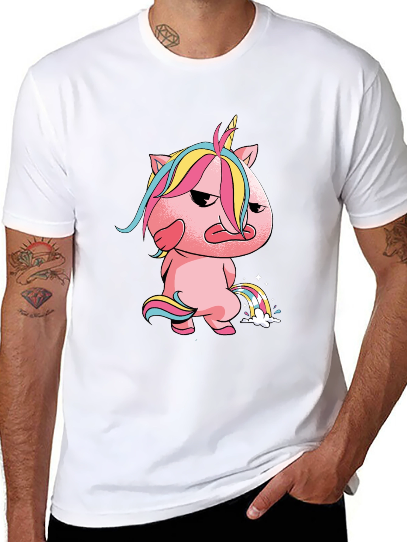 Grumpy Unicorn Rainbow T-Shirt
