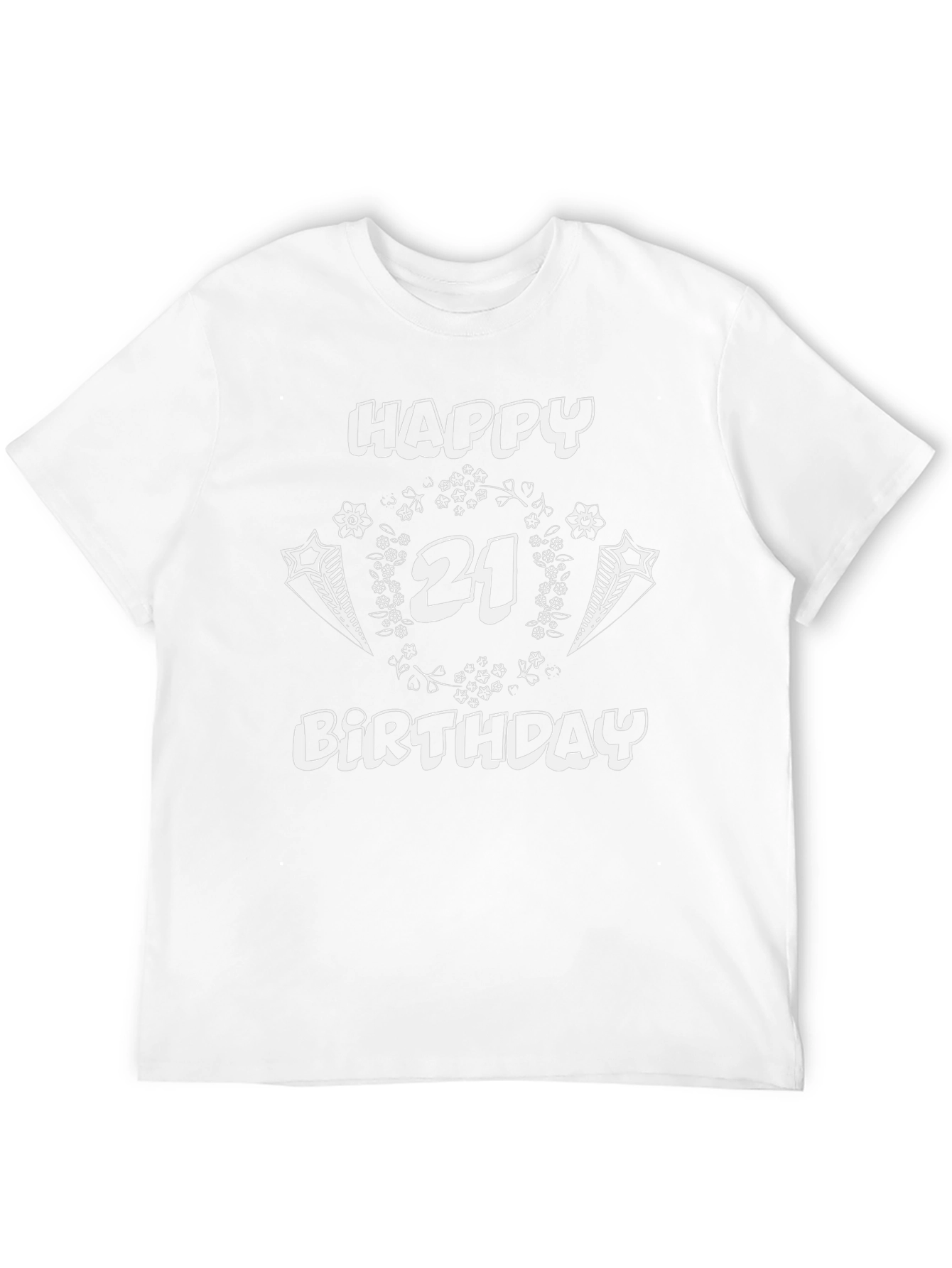 Happy 21st Birthday T-Shirt Black Graphic Tee