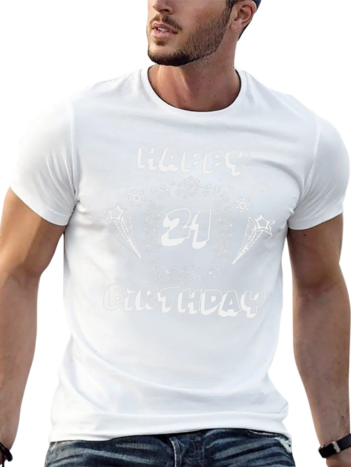 Happy 21st Birthday T-Shirt Black Graphic Tee