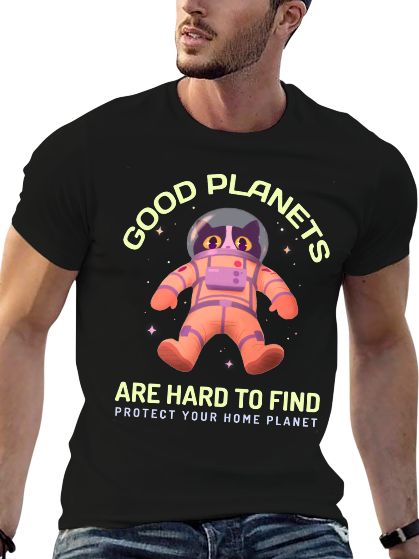 Good Planets Are Hard To Find Cat Astronaut T-Shirt