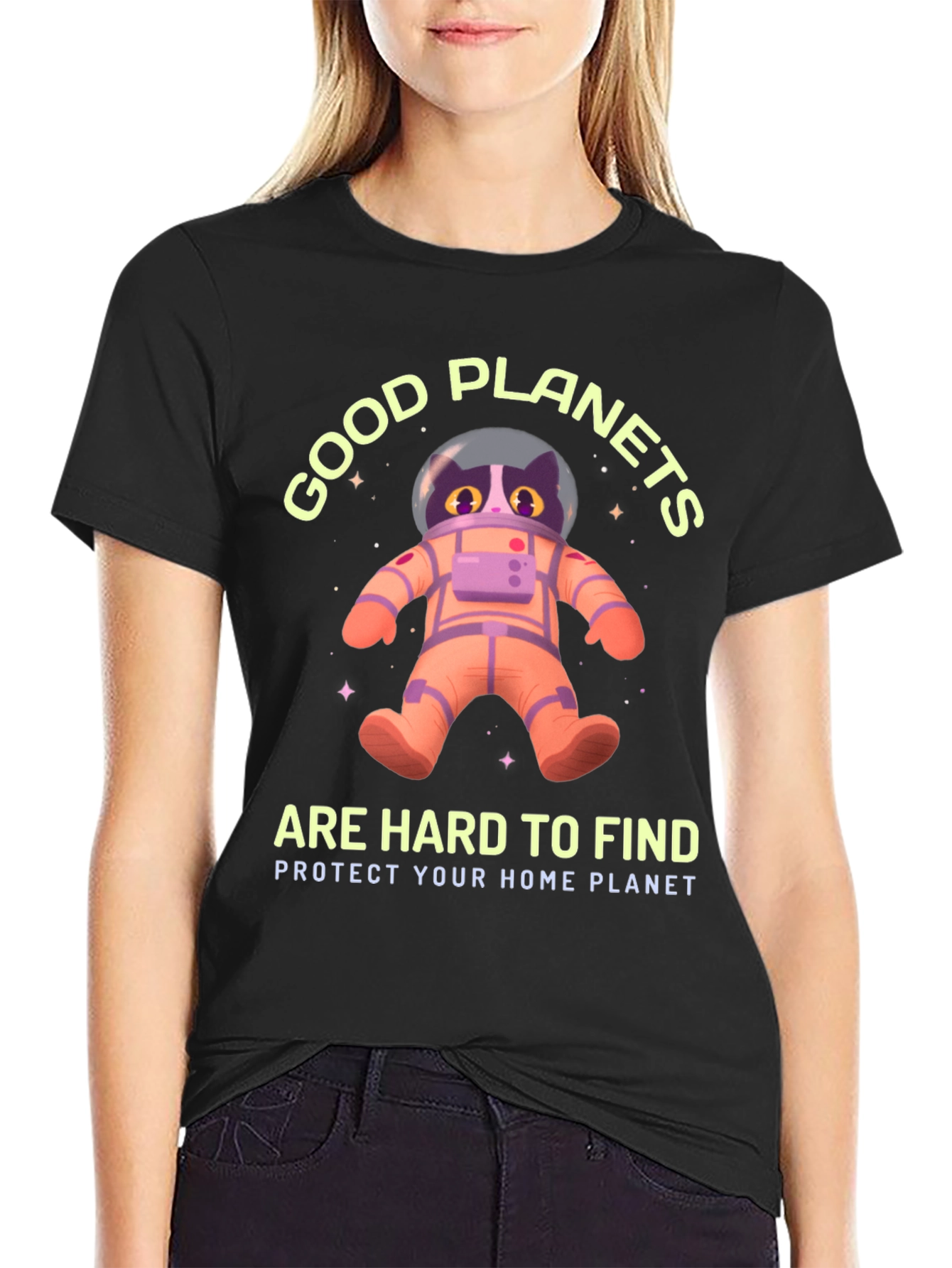 Good Planets Are Hard To Find Cat Astronaut T-Shirt