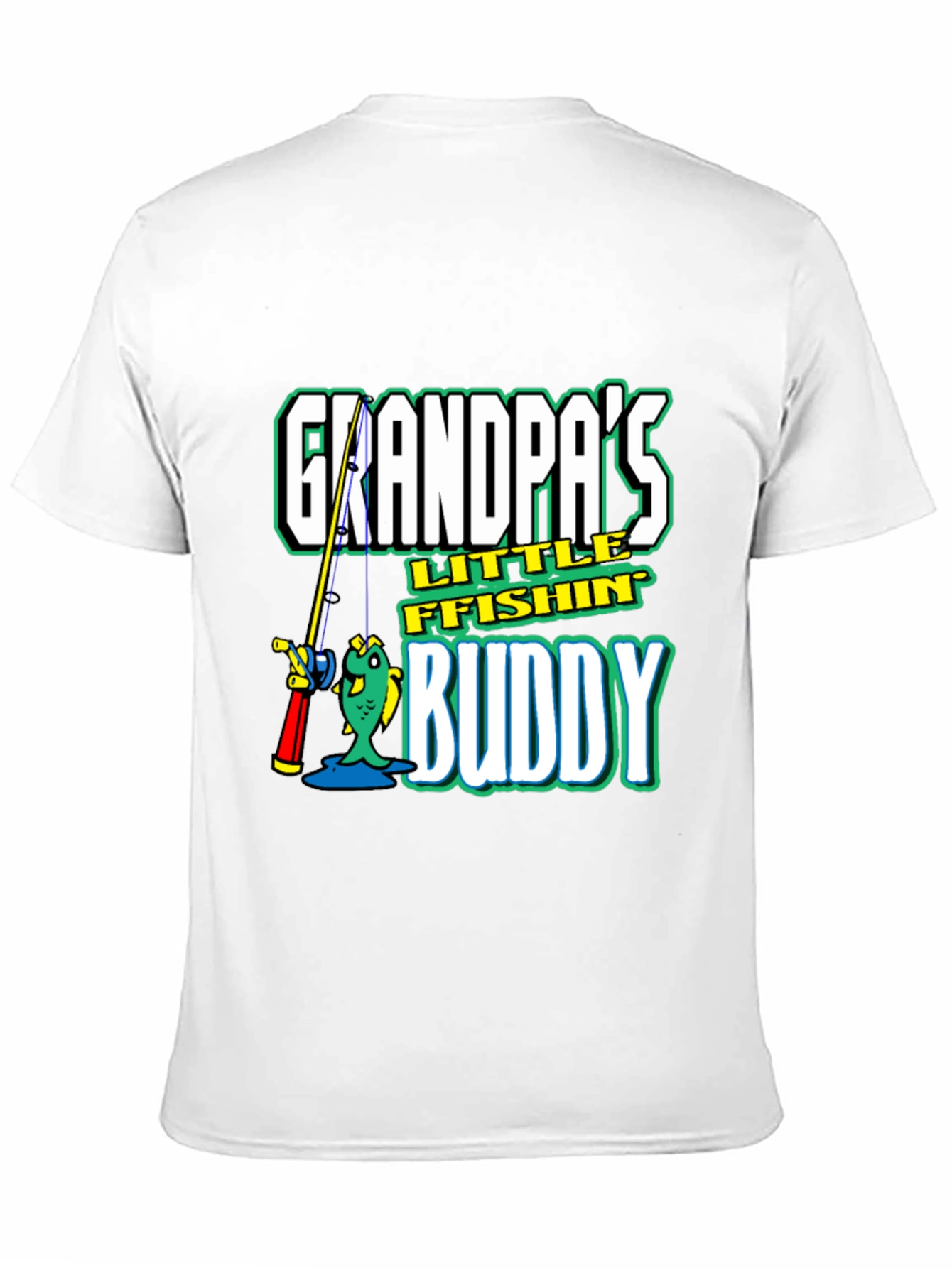 Grandpas Little Fishin Buddy Black T-Shirt