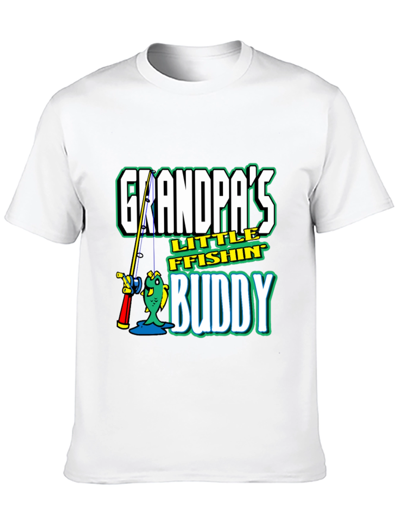 Grandpas Little Fishin Buddy Black T-Shirt