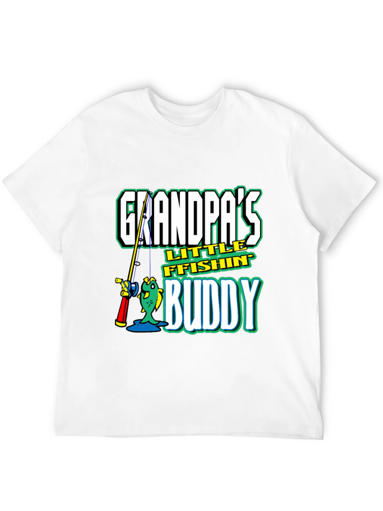 Grandpas Little Fishin Buddy Black T-Shirt